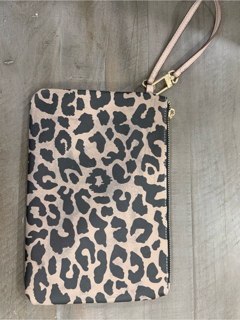 Leopard Wristlet Clutch - Pink and Black